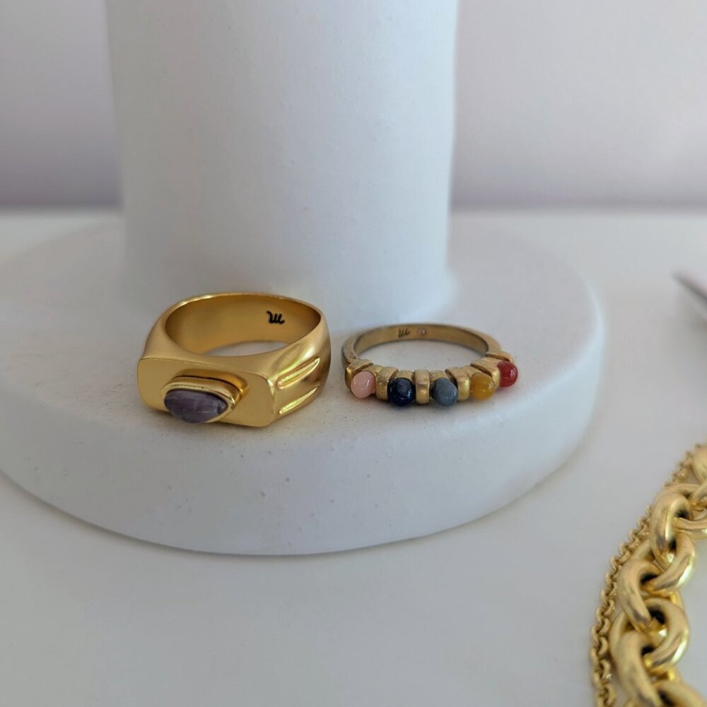 Madewell & Anthropologie Curated Gold Jewelry Bundle Layered Chains Rings - Picture 5 of 13